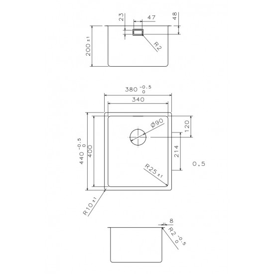 Νεροχύτης Υποκαθήμενος Apell Scuadro 28034-110 38x44 Inox Σατινέ